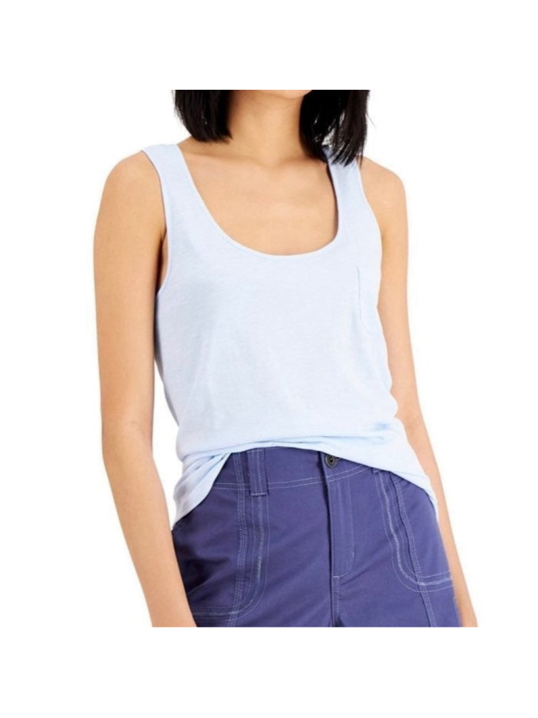 Style & Co Women's Round Neck Razorback Tank Top Light Blue Size Xs New